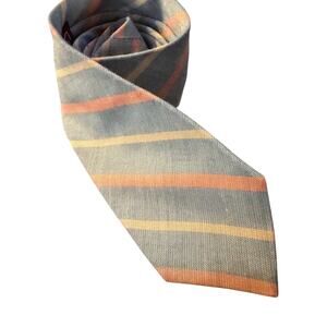 Cambridge Classics Mens Tie Blue Orange Stripe Classic Necktie